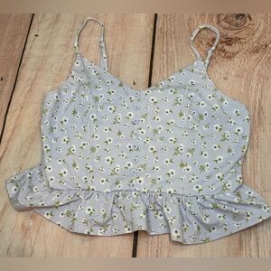 Forever 21 Floral Baby Doll Tank Top Woman’s Size Medium Fairy Boho Festival